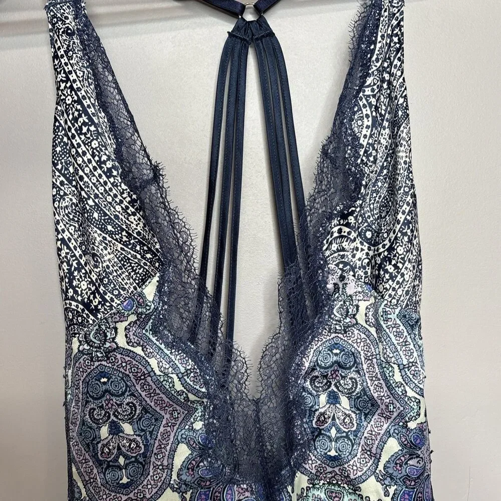 Victoria’s Secret Satin Purple Paisley Lace Trim Small Camisole